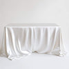 1pc White Satin Tablecloth, Wrinkle & Stain Resistant, Washable - Suitable For Home, Wedding, Party, Cafe, Picnic, Rectangular Shape, Multiple Sizes Available